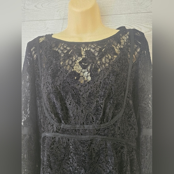 Free People-Women's  Dress S Black Midi  Long Sleeves - Picture 8 of 10